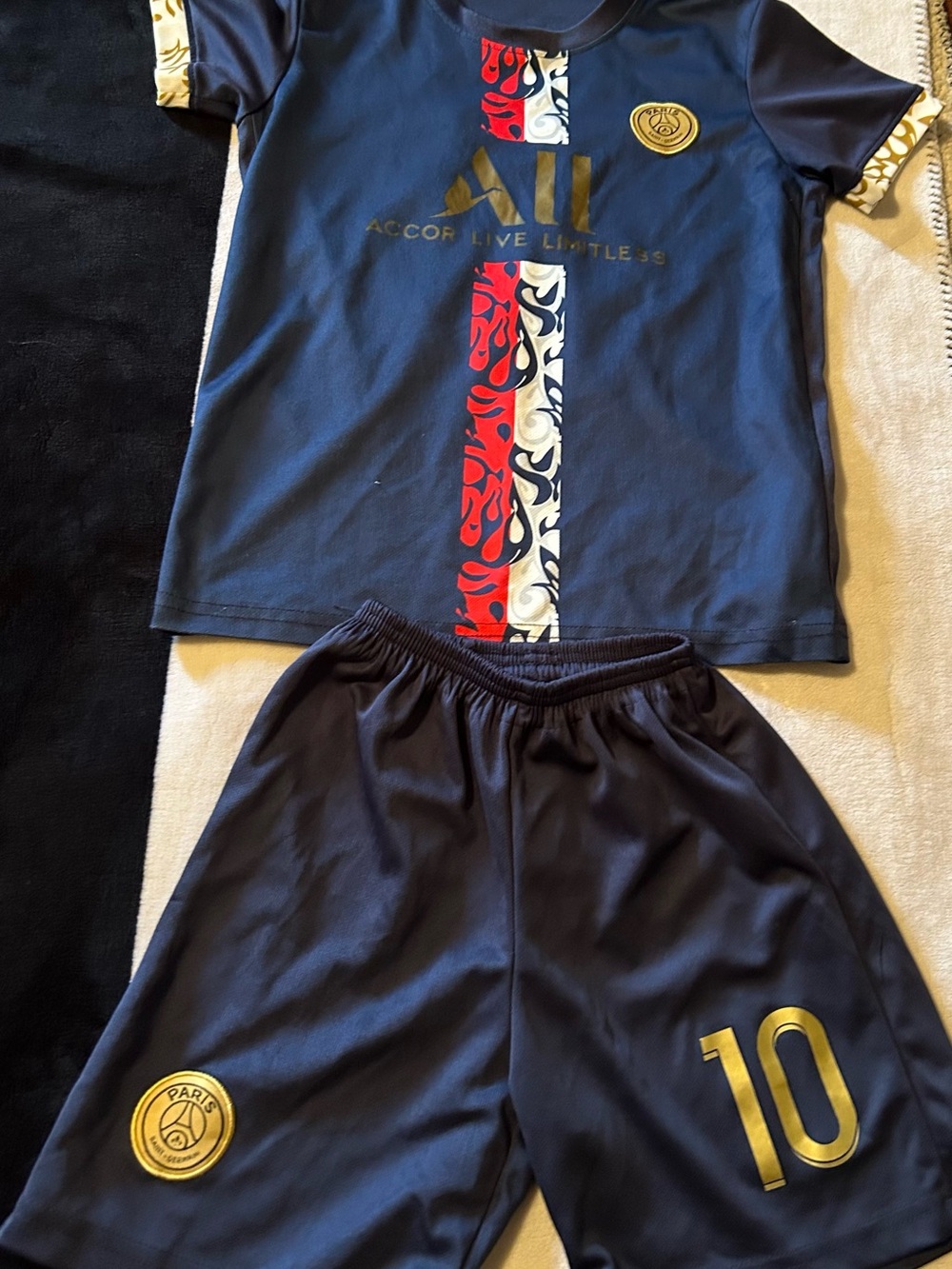 Paris 10 Kids Navy Athletic Shorts - Navy